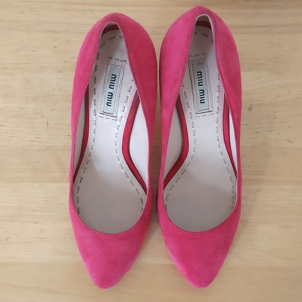 Miu Miu pink suede leather Heel shoes - Picture 5 of 15